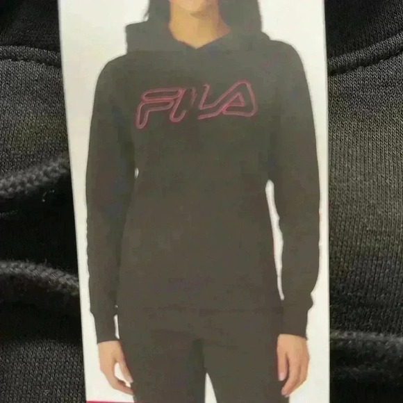 Fila, black and pink hoodie sweatshirt NWT - Picture 7 of 8